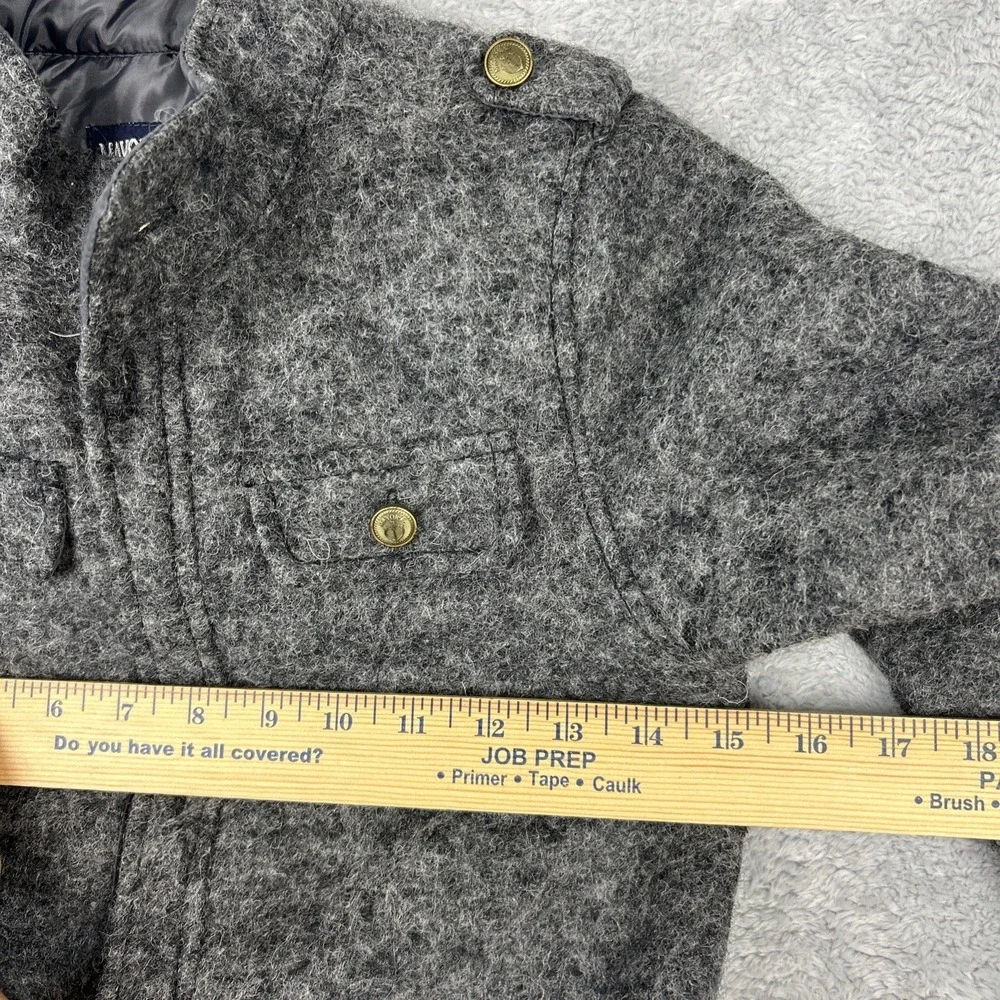 MAYORAL Gray Wool Blend Military‎ Look Button Zip Pea Coat Jacket Boys 7